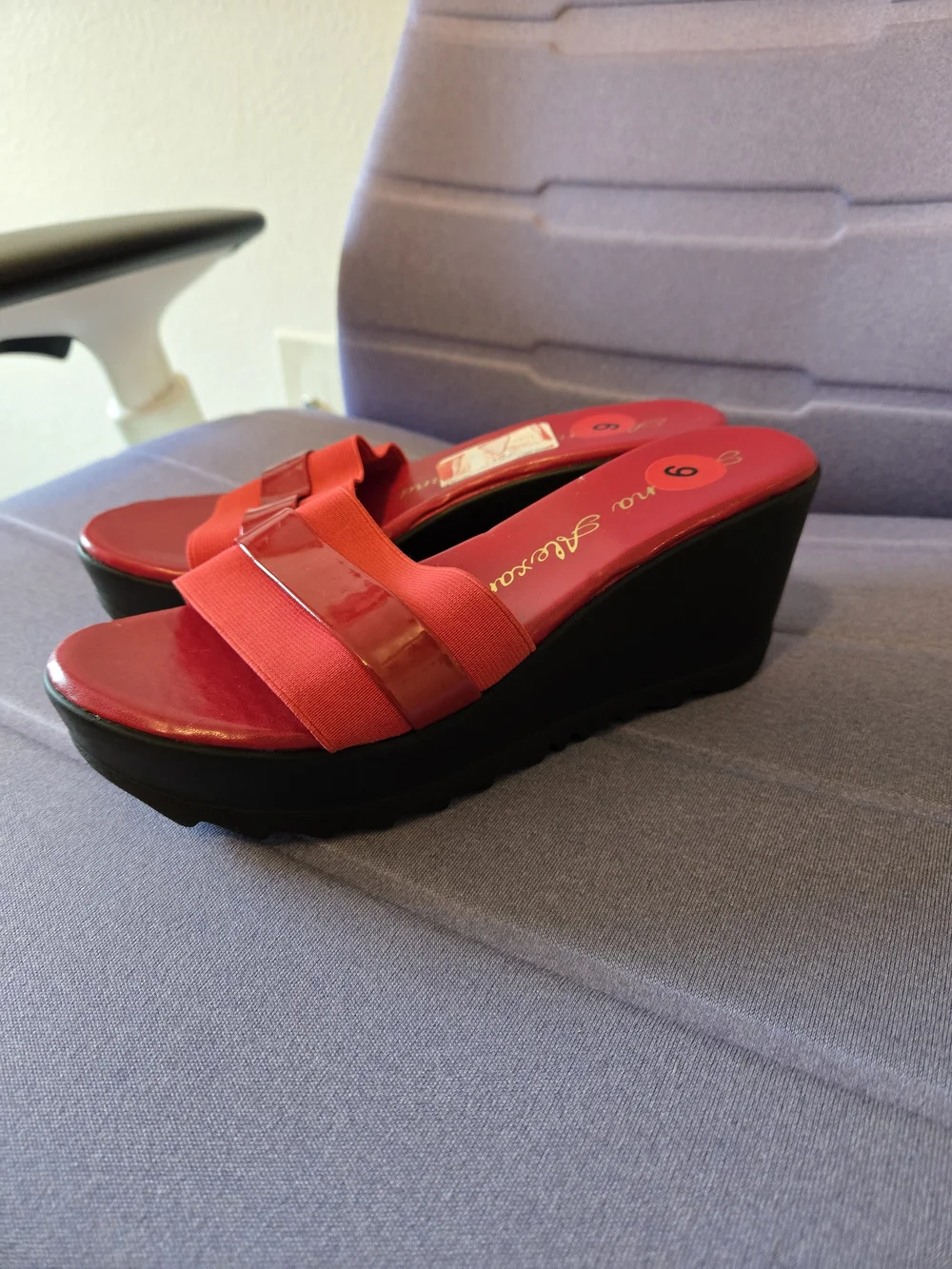 Y2K Red Women's Slide Wedge Sandals